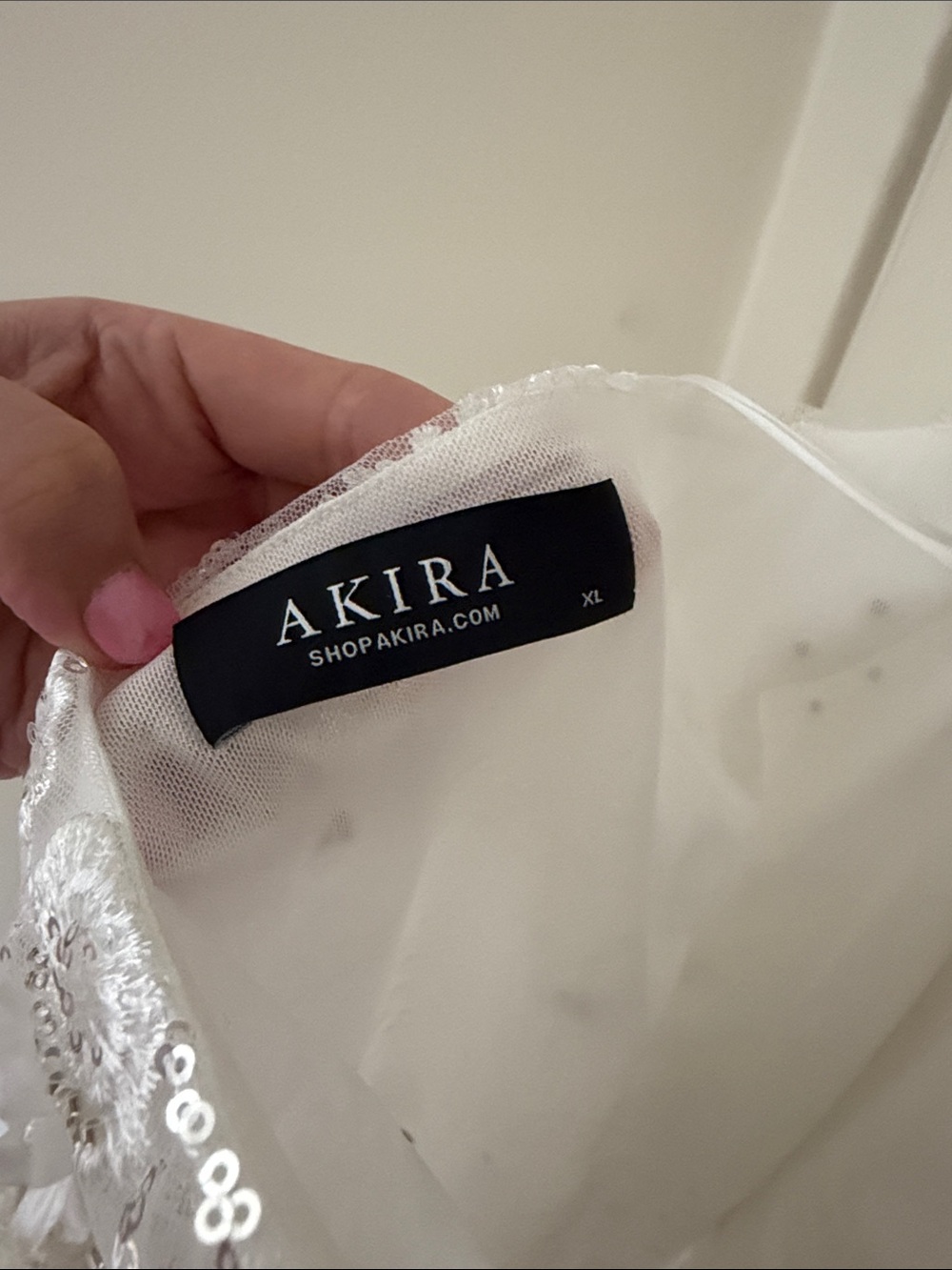 Embellished White Slip Dress - AKIRA - Picture 3 of 6